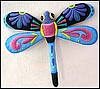 Dragonfly Wall Hanging - Hand Painted Metal Dragonfly - Tropical Decor - 17 1/2"